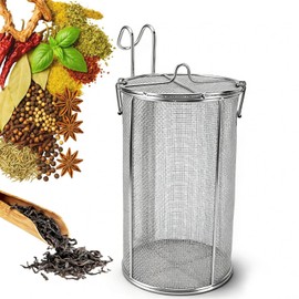 Ejoyous - Filtro de condimento, acero inoxidable, colador de condimentos de gran capacidad, colador de té, mango telescópico ajustable, c...