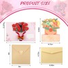 Motipuns 6 Pcs Flower 3D Greeting Card with Envelopes Bouquet
