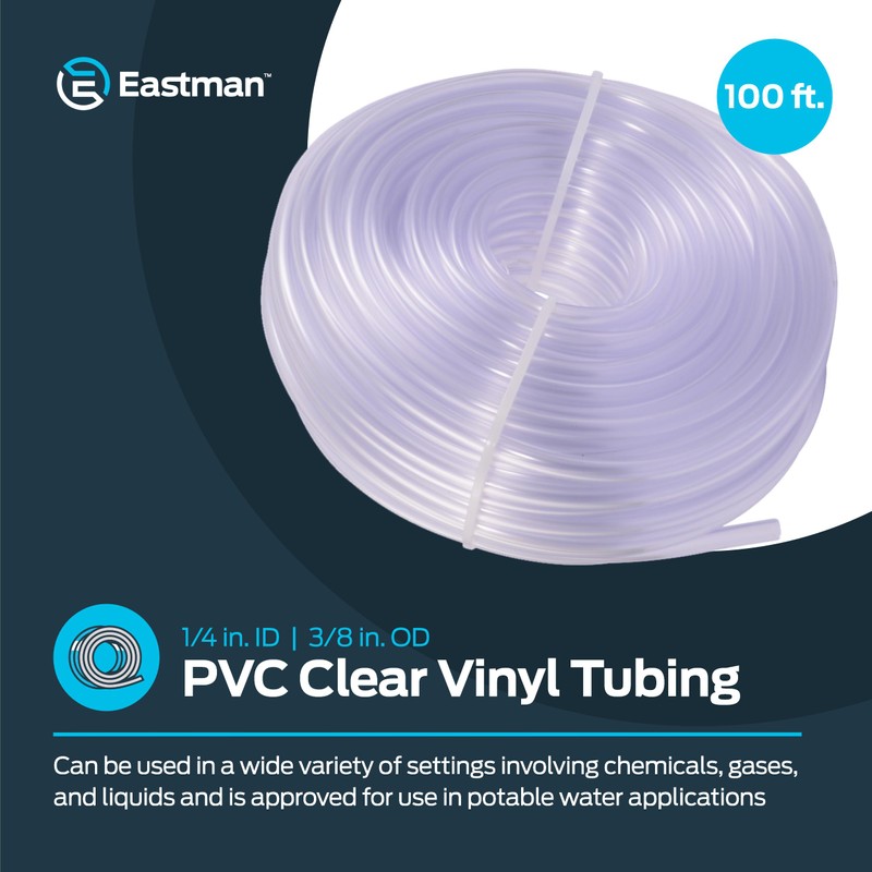 Eastman 1/4 Inch ID (3/8 Inch OD) PVC Clear Vinyl