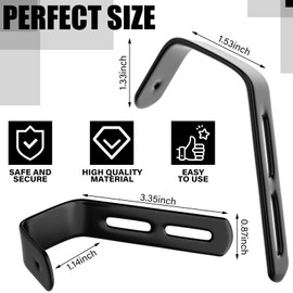 4 Set Angled Bunk Bed Ladder Hooks PVC Adjustable Coated Stainless Steel Iron Bunk Bed Ladder Hooks Brackets Heavy Duty RV Utility Hook Hanger J Hooks Metal with Mounting Screws