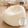 XeGe Fluffy Stuffed Animal Storage Bean Bag Chair Cover(No Filler),