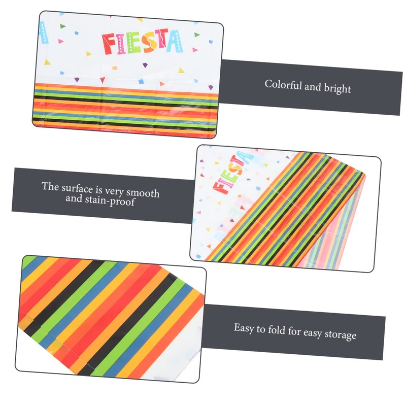 CHILDWEET Mexican Party Tablecloth Carnival Decorative Table Runner PVC Table