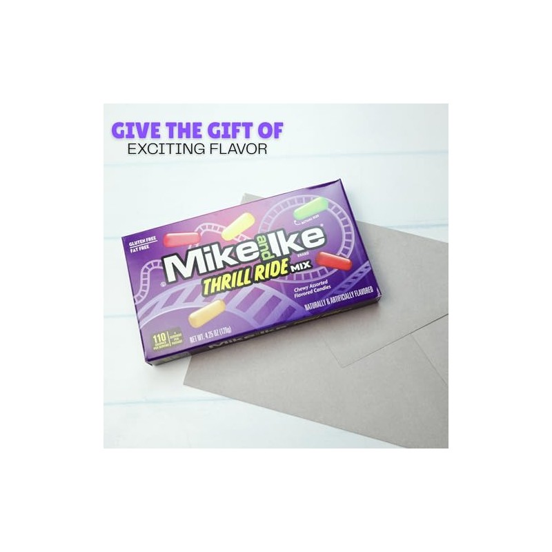 Mike and Ike Thrill Ride Theatre Box, Chewy Assorted Fruit