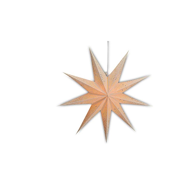 Illuminated 5-Point Star in White - 60 cm Paper Star,