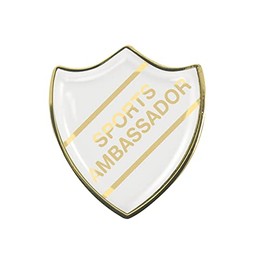 Capricornone Sports Ambassador White School Shield Badge