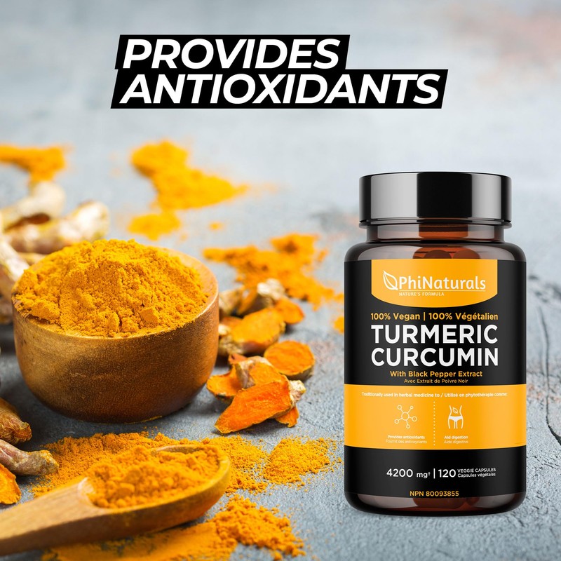 PhiNaturals Turmeric Curcumin with Black Pepper Extract - 500mg per