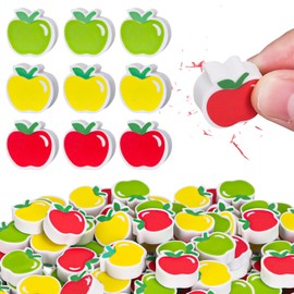 JarThenaAMCS 60Pcs Mini Apples Erasers Bulk 3 Colors Apples Shape Erasers Cute Collection Eraser for Back to School Party Classroom Stationery Supplies