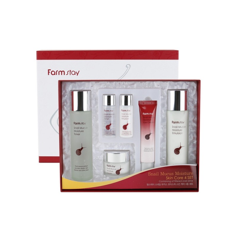 Farmstay Snail Mucus Moisture Skincare 4-piece Set / 팜스테이 스네일