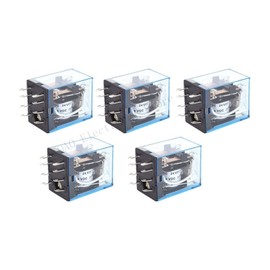 WEITOL Relay 5PCS MY2P HH52P MY2NJ Relay Coil General Mini Electromagnetic Relay Switch with LED DC 12V 24V 36V 48V 110V 220V (Color : DC 220V)