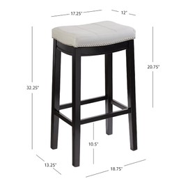 Linon Home Décor Kingston Gray Bar Stool, Black