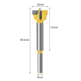 Meccion Carbide Forstner Drill Bit Wood Hole Cutter, Professional Woodworking Hole Saw Boring Bit (20mm)