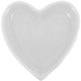 Alipis Jewellery Tray Ceramic Jewellery Tray Heart Jewellery Plate Ring Bowl Decorative Tray Dessert Plate Jewellery Organiser for Jewellery Keys Rings Earrings Gift White