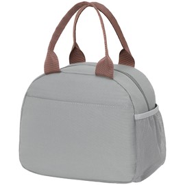 Bagseri Lunch Box for Women - Adult Lunchboxes for Men Reusable Leakproof Thermal Cooler Sack Food Handbags Case High Capacity for Work and Picnic (Gray)