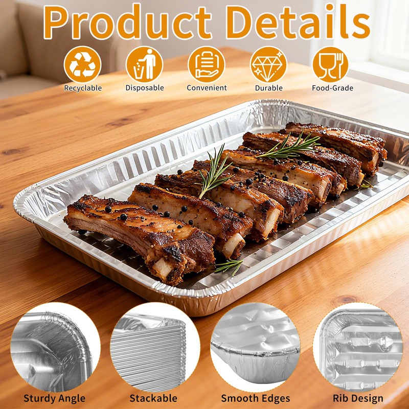 40 Packs Disposable Aluminum Foil Broiler Pan