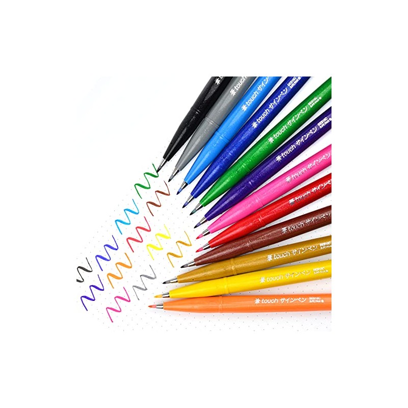 Marcadores Punta Pincel Base Agua Pentel 3 U-SES15C-AEN-EST
