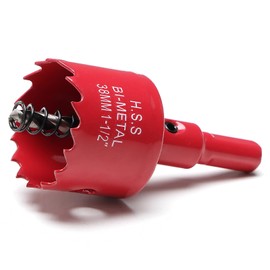 Hole Saw 1 1/2 Inch, 35 mm Cutting Depth HSS Bi-Metal Hole Saw for Cutting Wood, Plastic, Drywall, Plasterboard and Soft Metal Sheet, Red