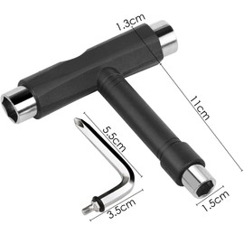 All-in-One Skateboard Tool, Multifunctional Skateboard Maintenance, Allen Wrench, T-Shaped Spanner, All-Purpose Skateboard Tool