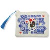 Portuguese Burlap Pouch with Barcelos Rooster & Azulejo Tile Design