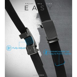 CHAOREN Black and Grey Ratchet Belts for Men 2 Pack - Casual Web Nylon Mens Belt 1 3/8" - Durable Belts in Gift Set Box