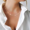 GLIVEOR Silver Paperclip Chain Necklace for Women, Sterling Silver Clasp