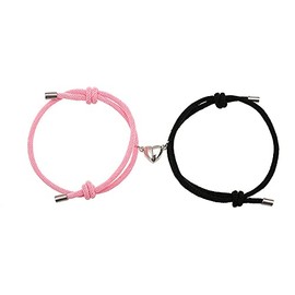 tenghong2021 2pcs Magnetic Couple Bracelets for Women Men, Sun and Moon Attraction Matching Bracelet Lover Gifts for Boyfriend Girlfriend Best Friend-Pink