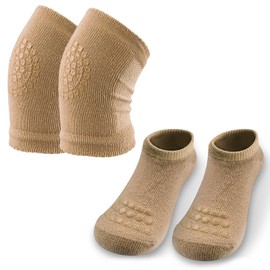 SOHOUR HOME Baby Crawling Anti-Slip Knee and Anti Slip Socks Baby Knee Pads Unisex Protective Pads for ProtectiveBaby Toddlers Knee Pads Boys Girls Best Infant Gift