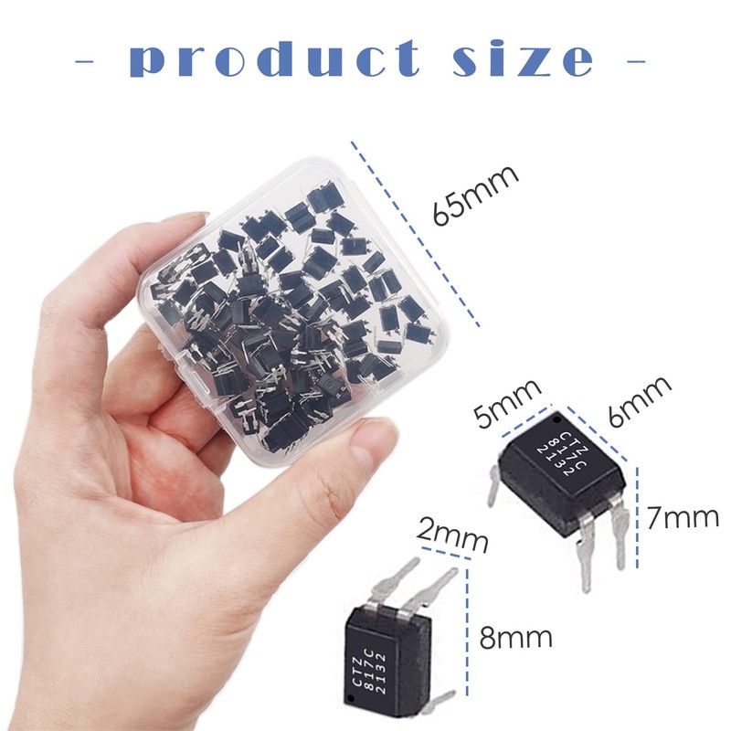 XPOOP 100pcs Optocoupler PC817C Optocoupler 2.54mm Spacing 4 Pins for