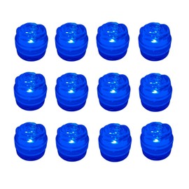 Zhiweikm Bright LED Battery Operated Flameless Tea Light, Submersible Tea Candle Waterproof Decorations Underwater Vase Light for Party & Wedding, Pack of 12 (Blue)