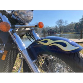 Universal Custom - Lemon Zet - Motorcycle Flame Decals - 6PC Set for Gas Tanks and Fenders | Fits Harley Honda Shadow Kawasaki Vulcan Yamaha V Star Bobber kit Chopper (Big6LZ)