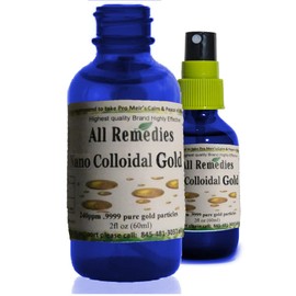 Nano Colloidal Gold All Remedies Brain Boost True Pure Nano Colloidal Liquid Gold Bottle 240ppm .999 True Gold Kosher Colloidal Gold for Adults Men Women Kids Spray, 2oz