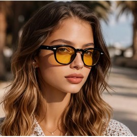 Gtand anteojos de sol unisex clásico retro de estilo redondo tintadas para hombres y mujeres, anteojos de sol circulares de moda 46 mm