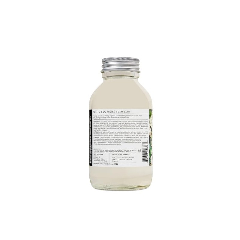 Mistral Heritage Foam Bubble Bath, White Flowers, 8.4 Fl Oz