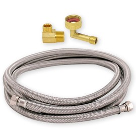 EASTMAN - Kit de instalación de lavaplatos, compresión de 3/8 Pulgadas, Codo MIP de 3/8 Pulgadas, Codo FHT de 3/4 Pulgadas, Conectores Trenzados de Acero Inoxidable para lavaplatos, 41045