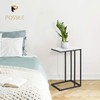 C Shaped Side Table Set of 2, Marble End Table