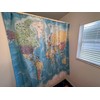 TOMOZ Map Shower Curtain, World Map Shower Curtain Fabric, Geography
