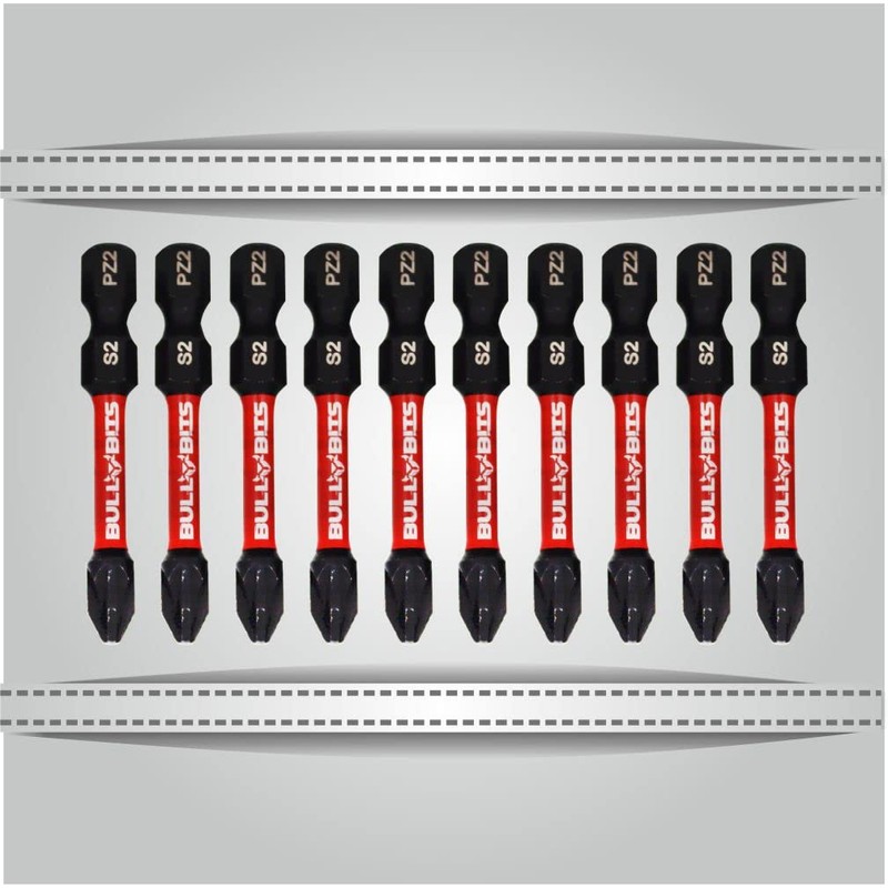 10 x Bull Bits 50mm PZ2 Impact Screwdriver Drill Driver