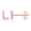 MONOOC Rose Gold Plated Stud Earrings, Small Alphabet Initial Earring