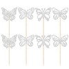24 piezas de decoración para cupcakes de mariposa con purpurina