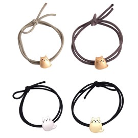 HAMILO Hair Elastic, Cat Metal Plate, Hair Accessories, Hair Clips, Set of 4