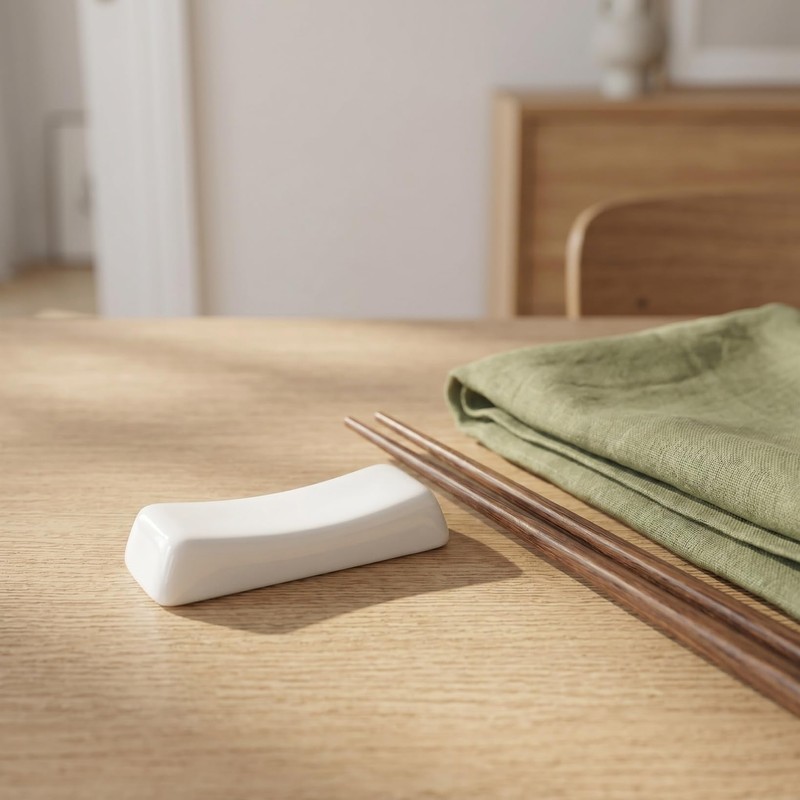 Toyvian Supporto Poggia-Bacchette in Ceramica Bianca 12 Pezzi, Porta-Couverts Piccolo
