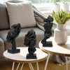 3 Pcs Thinker Statue, Silence is Gold Abstract Art Figurine,