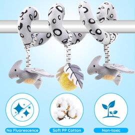 caterbee Baby Stroller and Car Seat Hanging Toy, Black and White Dinosaur (Dinosaur)