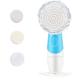 Cepillo Facial Eléctrico Resistente al Agua Eléctrico poro Facial Herramienta de Limpieza Profunda Exfoliante Eliminación de la Espinilla Deshacerse del Acné 4 en 1 con 4 Cabezas de Cepillo