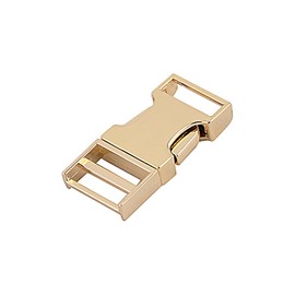 METALLIXITY Side Quick Release Buckle (1.9cm/0.85") 1Pcs, Metal Adjustable Buckles - for Backpack Strap, Gold Tone