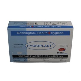 Hygioplast Sterile Washproof Plasters, 7.2 x 2.2 cm, Pack of 100