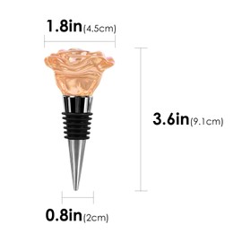 SHIDOW Rose Wine Bottle Stopper, Wine Bottle Stopper Rose Gold, Holiday Party, Wedding Birthday Party Decor Wine Stoppers Wine Lovers Funny Gifts, Wedding Bridal Shower Supplies (1 Pcs, Pink)