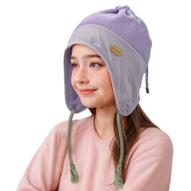 Sukeen Kids Winter hat Thermal Beanie for Kids Polar Fleece Earflap Hats Girls Boys for Daily Wearing Walking Traveling Running Climbing Camping Biking Purple