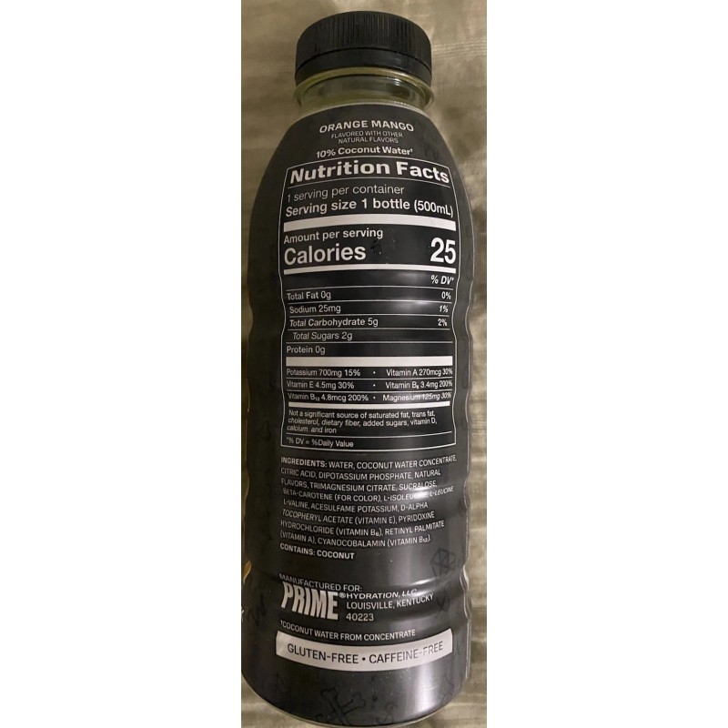 PRIME NEW PESO PLUMA PRIME ORANGE MANGO FLAVORED HYDRATION DRINK