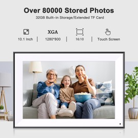 Smart Digital-Photo-Frame 10.1" Digital Picture-Frame - IPS Touch Screen, Auto-Rotate, Slideshow, Load Photo Video from Phone to 32GB Digital Frame Via App Email, Free Cloud Storage, Gift for Mom Dad