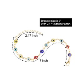 Ahouws Evil Eye Bracelets for Women and Girls, Mexican Mal Pulseras De Ojo Turco Mujer Blue Devil Third Eye Beaded Charm Bracelet Gold Pulseras Para El Mal De Ojo Cute Aesthetic Protection from Evil,